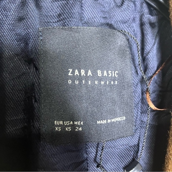 Zara Basics camel colored wool blend midi coat one snap size XS - Picture 2 of 5